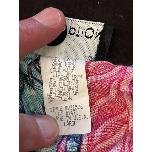 Vintage First Option Shirt Womens Large Abstract Rayon Lined Made USA 90s - Picture 6 of 8